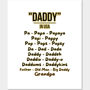 Father's day, Nicknames for Dad, Father's gifts, Dad's Day gifts, father's day gifts Posters and Art